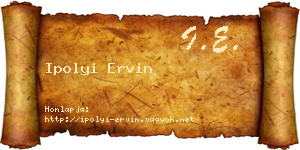 Ipolyi Ervin névjegykártya